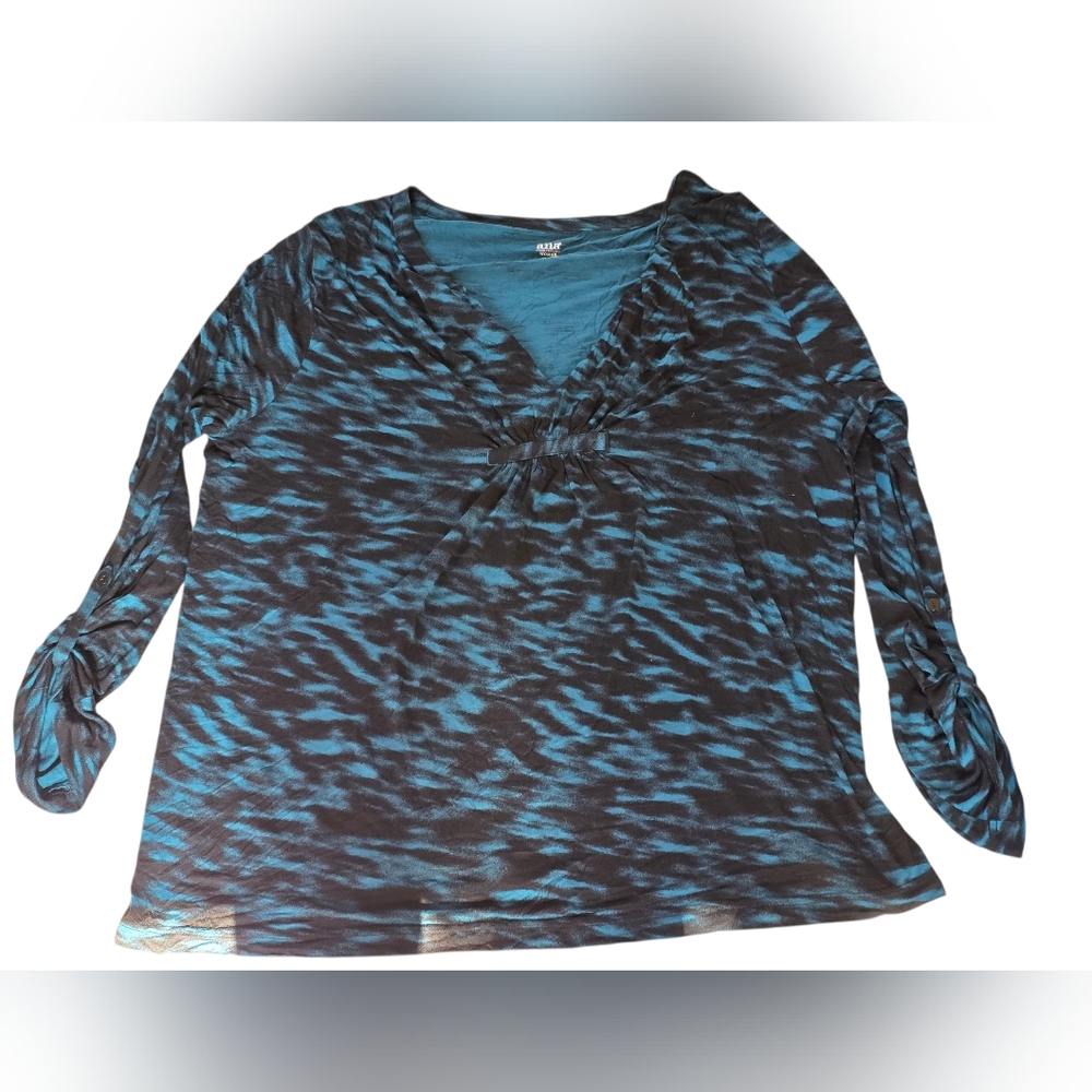 A.N.A. Tie Dye V Neck Blouse Size 2X